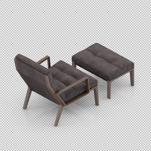 Izometryczny rendering 3D fotel