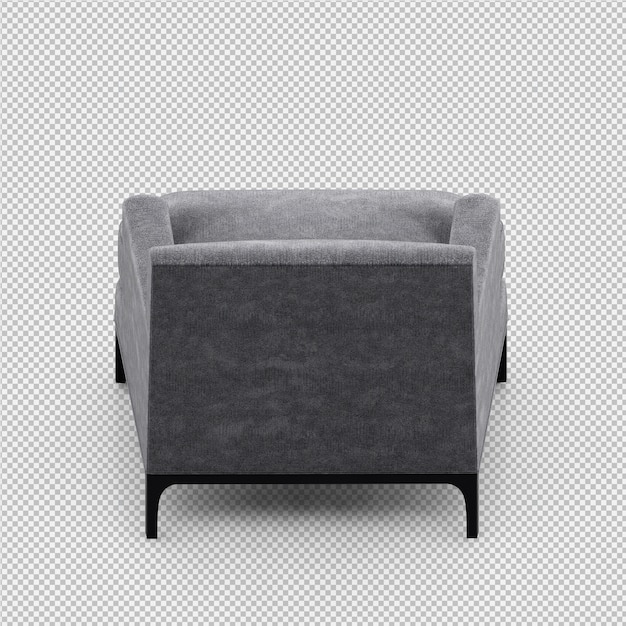 Izometryczny rendering 3D fotel