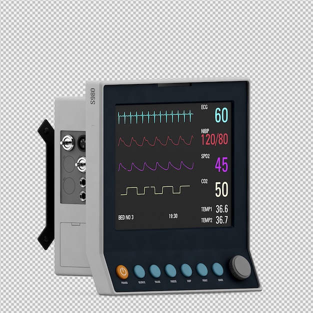 PSD izometryczny sprzęt medyczny renderowania 3d