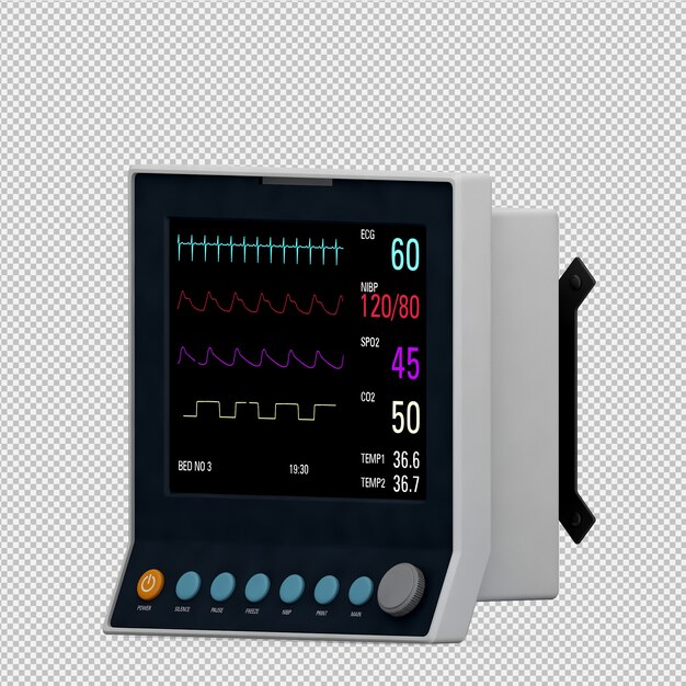 PSD izometryczny sprzęt medyczny renderowania 3d