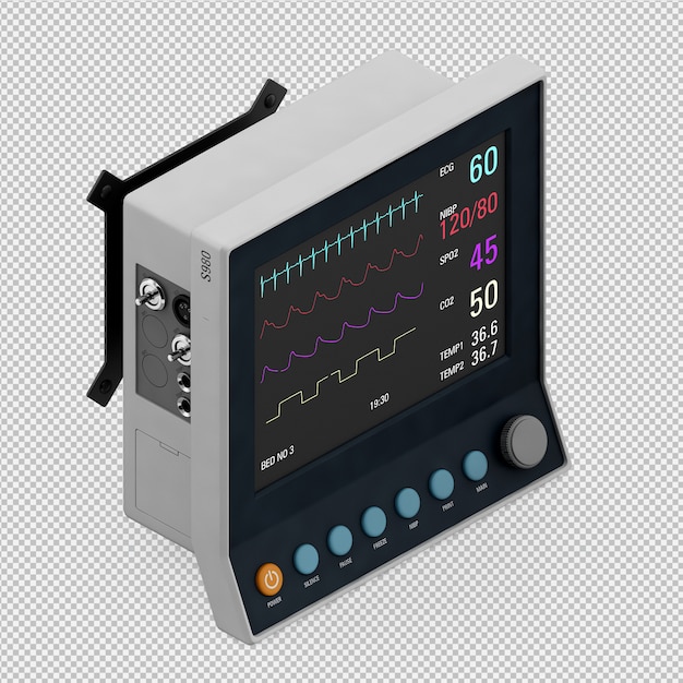 PSD izometryczny sprzęt medyczny renderowania 3d