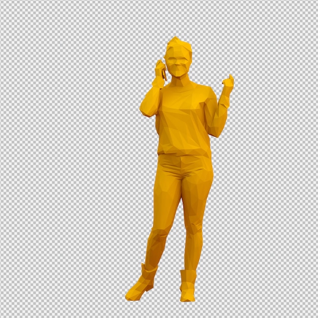 Izometryczny żeński 3D render