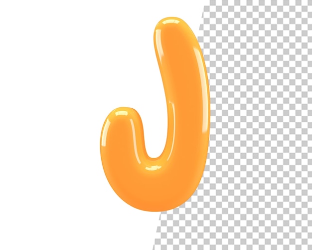 j letter gold text 3d render