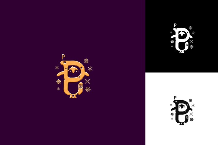 PSD j8 letter p met pictorial logo ontwerp stijl met p gevormd in illustratie logo vector ontwerpen