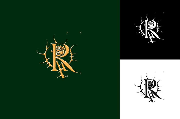 PSD j8 letter r with combination mark logo design style with r shap illustration logo vector designs