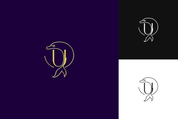 PSD j8 letter u logo with refined vibe letter mark logo style desig illustration logo vector designs