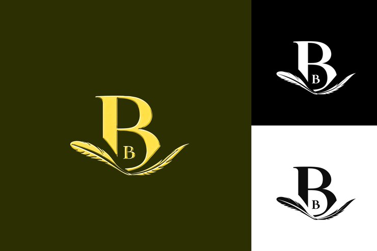 PSD j8 litera b z płaskim stylem projektowania logo z b w kształcie bo ilustracja logo wektorowe projekty