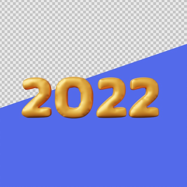 Jaar 2022 3d new year ave-illustraties