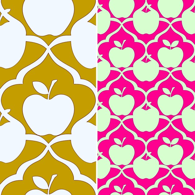 PSD jabłka w kolorze żółtym i różowym