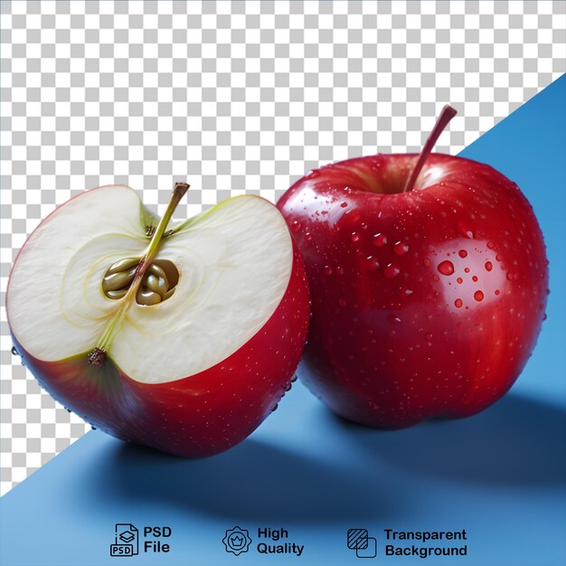 PSD jabłko z kawałkiem na przezroczystym tle zawiera plik png