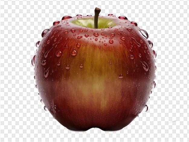 PSD jabłko z kropelami wody i kropelką wody