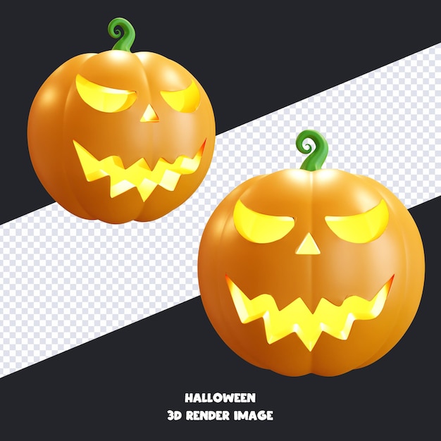 Jack O Lantern Halloweenowa dynia z wyrazem twarzy 3d render ilustracji