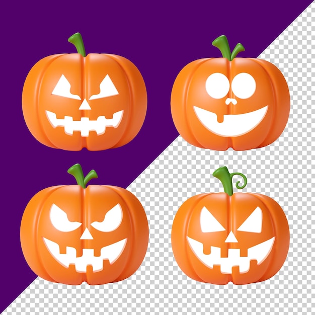 Jack o lantern pumpkin isolated 3d render