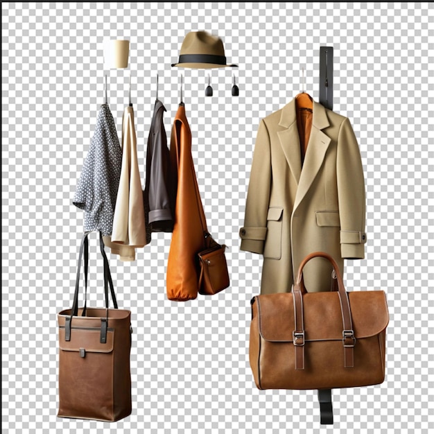 Jacket en stropdas hangen op kantoorrek