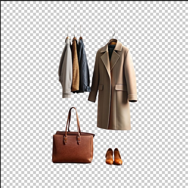 Jacket en stropdas hangen op kantoorrek