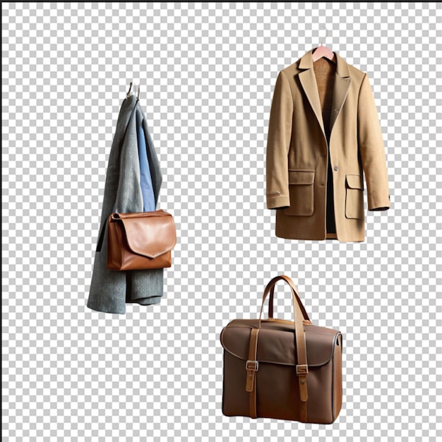 Jacket en stropdas hangen op kantoorrek