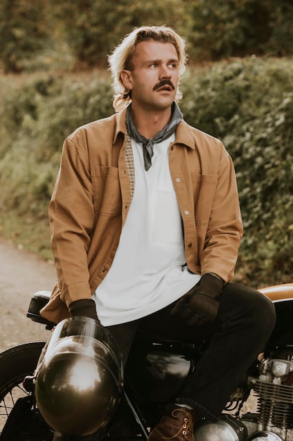 jacket mockup psd on urban male model