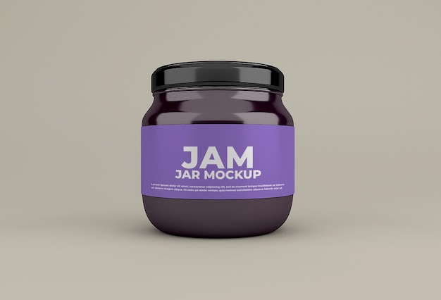 PSD jam jar mockup isolated design