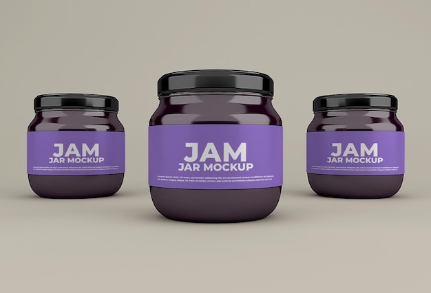 PSD jam jar mockup isolated design