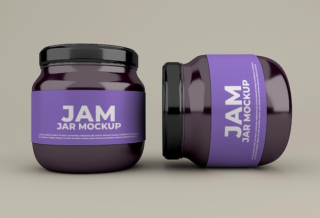 PSD jam jar mockup isolated design