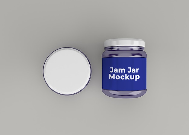 Jam jar mockup isolated