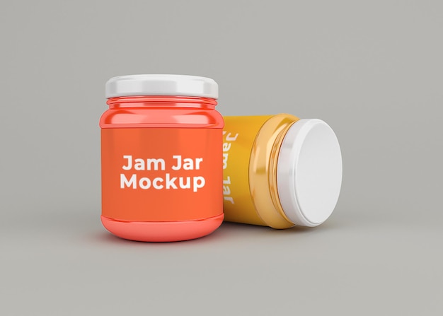 PSD jam jar mockup isolated