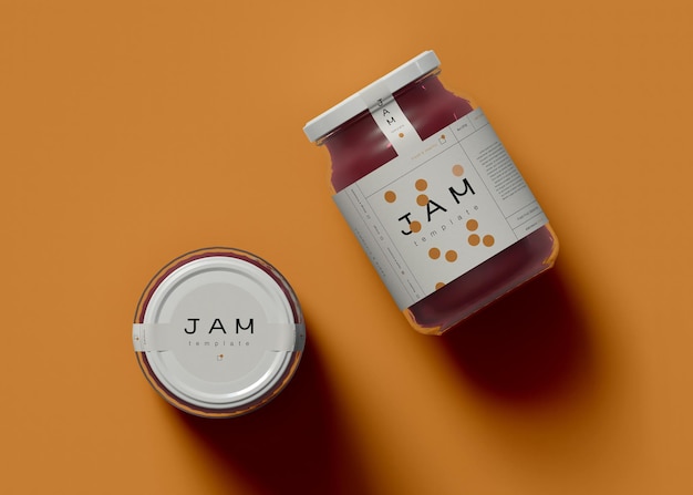 PSD mockup di barattoli di marmellata