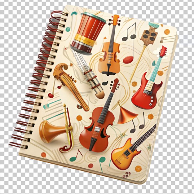 PSD jam session journal music book on transparent background