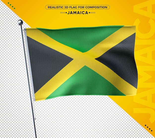 Jamaica 3D-vlag met realistische textuur