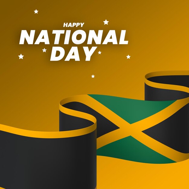PSD jamaica flag element design national independence day banner psd