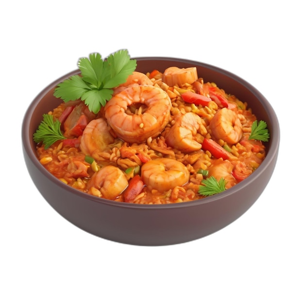 Jambalaya psd on a white background