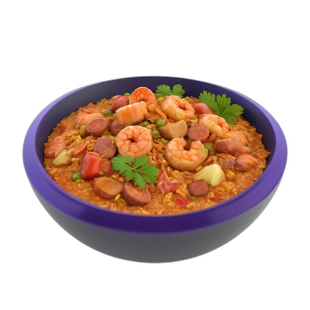 PSD jambalaya psd on a white background