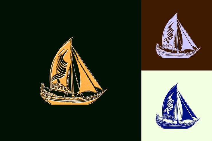 PSD jangada met illustratieve icoon zeilboot met gedetailleerde en creatieve braziliaanse cultuur icoon ontwerpen