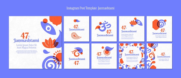 PSD janmashtami template design