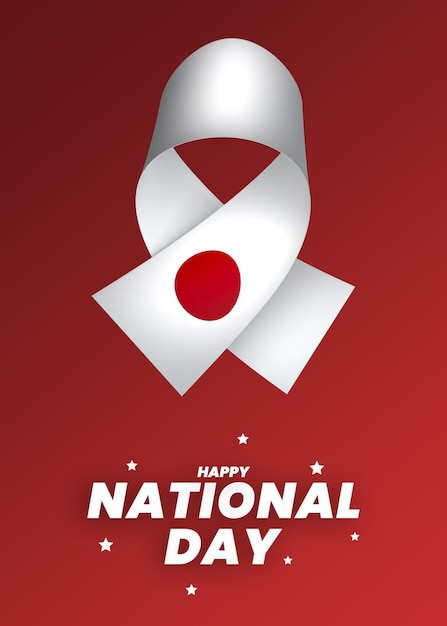 Japan flag element design national independence day banner ribbon psd