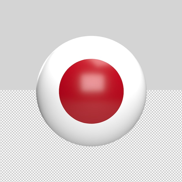 Japan flag in sphere 3d render