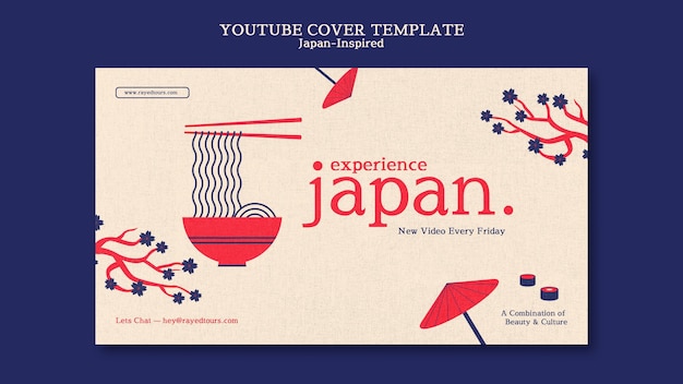 PSD japan inspired youtube cover design template