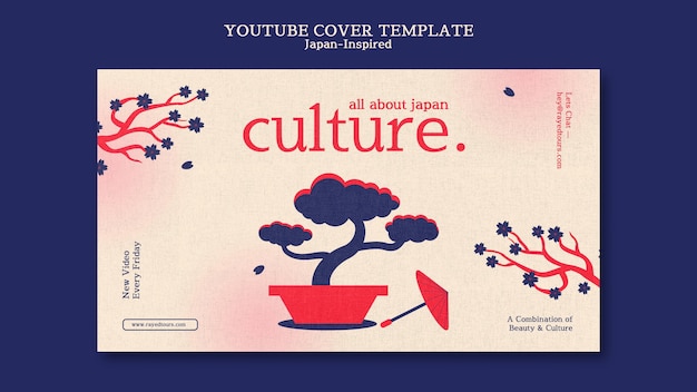 Japan inspired youtube cover design template