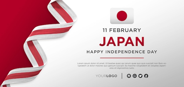 Japan national independence day celebration banner, national anniversary