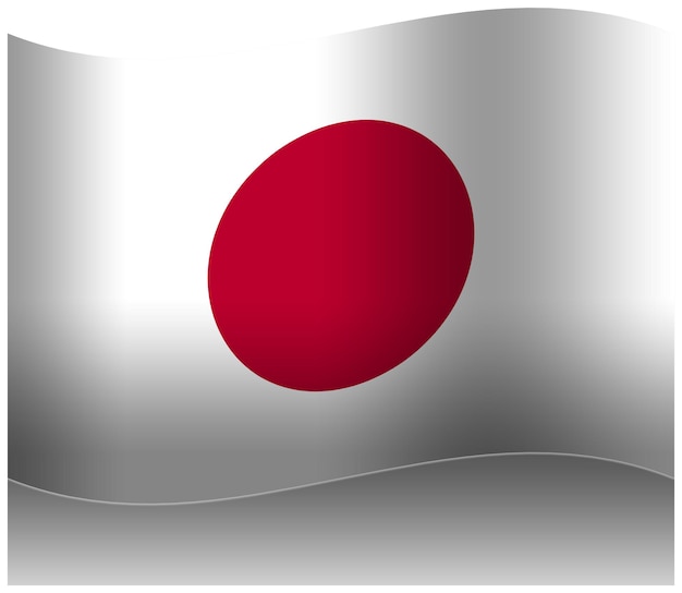 PSD 日本の国旗を振る 3d