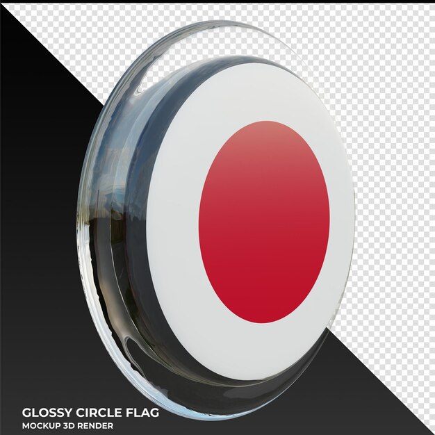 Japan0003 Realistyczna 3d teksturowana błyszcząca okrągła flaga