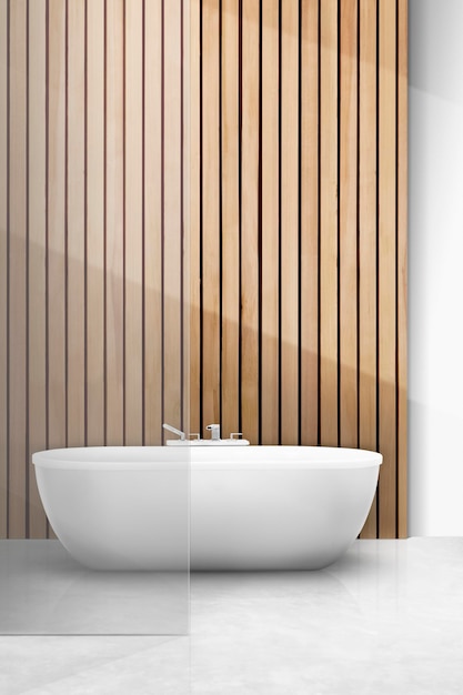 Japandi bathroom interior mockup psd