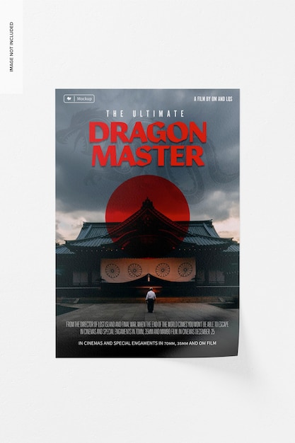 PSD japanese b2 movie poster mockup front view