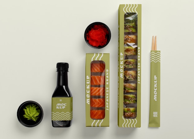 PSD japanese brand packaging mockup