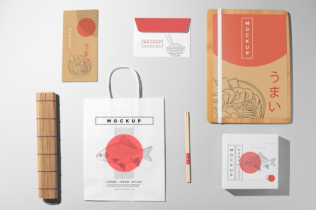 Japanese brand stationary mockup