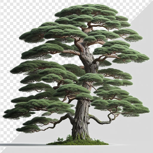 PSD japanese cedar sickle fir isolated on transparent background vector art tree png nature pic