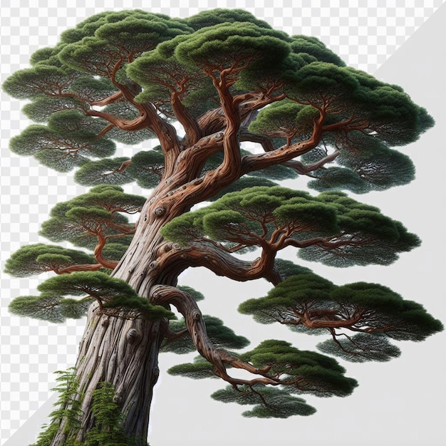 Albero falce di cedro giapponese isolato su uno sfondo trasparente vector art tree png nature pic