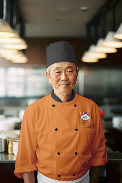 Japanese chef uniform mockup