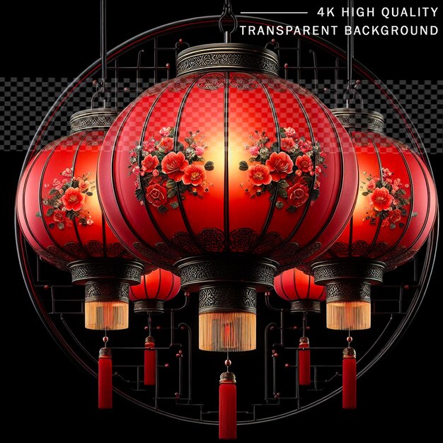 PSD japanese china lantern new year red light lestival 3d chinatown traditional realistic png