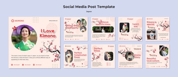 PSD japanese dress social media posts